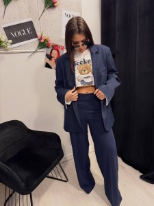 MARYNARKA OVERSIZE GRANATOWA CLASSIC